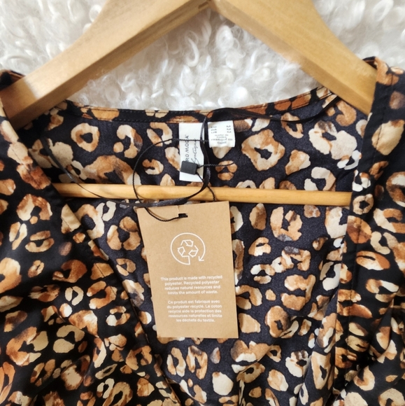 BNWT Vero Moda Boutique Sz M Animal Print Wrap Long Sleeve Maxi Dress - Picture 10 of 12